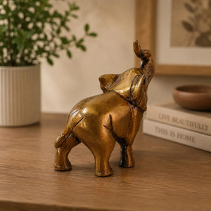 Figurine d'éléphant en laiton SHUBHAM, artisanat en métal, statue animale, décoration de table, cadeau pour la maison ou le bureau - Product Image 4