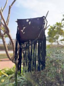 Bolso de Hombro de Piel de Vacuno con Flecos, Última Novedad, Bolsos Estilo Gitano Vintage con Pelo de Piel para Mujer - Product Image 2