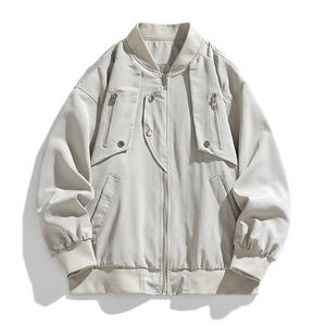 Chaqueta Bomber de Cuero PU Negra Unisex con Cierre, Chaqueta de Invierno Gruesa para Hombre con Logotipo Personalizado, Estilo Piloto Retro - Product Image 2