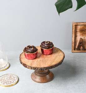 Support à gâteau rustique en bois véritable pour une présentation élégante des desserts, décoration de style farmhouse ou service pour des réunions familiales chaleureuses. - Product Image 1