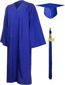 Conjunto de toga, birrete y borla de graduación mate 2026 para secundaria y licenciatura, tipo de tela 100% poliéster - Product Image 6