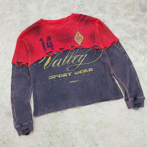 Top Tshirts Manufacture Custom Vintage Washed Distressed Long Sleeve Thermal <b>Waffle</b> Streetwear T-<b>Shirt</b> - Product Image 6