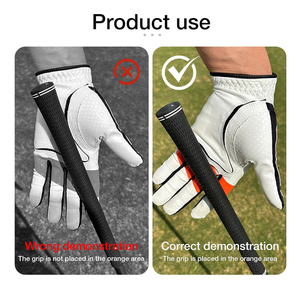 Gants de golf respirants en cuir véritable avec fermeture à enfiler, antidérapants, fabriqués en cuir véritable. - Product Image 5