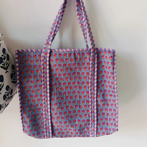 Reusable Cotton <b>Tote</b> Bag Eco Friendly Quilted Bag Handmade Shopping <b>Tote</b> Custom Cotton Carry Bag Sustainable Style - Product Image 1