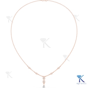 สร้อยคอเพชรทรงหยดน้ำ Radiant Lab Grown Diamond ประดับเพชรทรงลูกแพร์  ทองคำแท้ 14K 18K  เครื่องประดับผู้หญิงชั้นดี ของขวัญสำหรับเจ้าสาว - Product Image 5