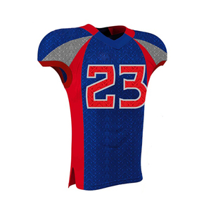 Custom American Football Uniform Set Blue <b>Red</b> Sublimated Jersey Pants Men's Sleeveless V-Neck Moisture Wicking Polyester - Product Image 2
