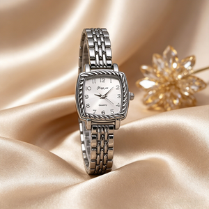 Reloj de Pulsera Cuadrado Dorado para Mujer, Estilo Vintage, Bisel Trenzado, Esfera Negra, Correa de Acero Inoxidable, Reloj de Cuarzo para Dama, Regalo - Product Image 6