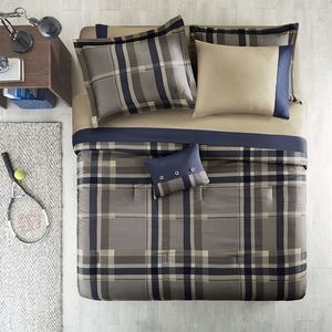 Plaid Bedding <b>Set</b> <b>Comforter</b> and Sheets Cozy Home Decor - Product Image 3