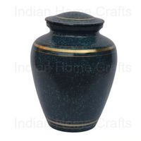 Urna Funeraria de Aluminio Negro para Mascotas, Ataúd Conmemorativo con Banda Dorada, Contenedor para Cenizas, 200 Pulgadas Cúbicas, Ecológico, para Exhibición en el Hogar
