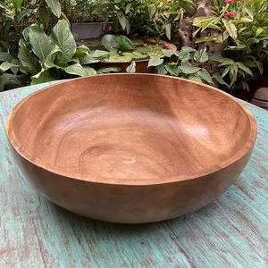 Bol de service en bois de luxe, fait main, poli, pour salade, pour la maison, les restaurants, les hôtels, les mariages, en provenance d'Inde. - Product Image 1