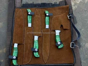 Ensemble de couteaux de chef professionnels en acier Damas, 5 pièces, manche en bois de rose, fabrication artisanale, écologique, logo personnalisé, vente chaude - Product Image 2