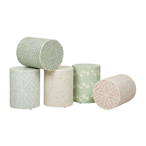 Table-tabouret en os incrusté, écologique, fait main, design moderne et rond, FAIZA CRAFT, d'Inde, pour la maison, le salon, la chambre à coucher - Product Image 1