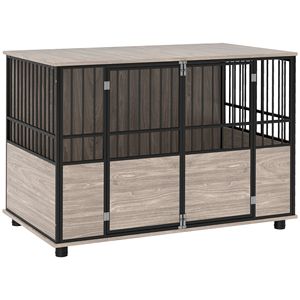 Cuccia per Cani Decorativa da Interno 46''L, Gabbia Rettangolare con Doppia Porta per Cani di Piccola e Grande Taglia, Capacità 88 lb, Misura XL - Product Image 1