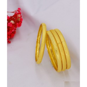 Gold Plated Traditional 4 Pc Bangles New Design African Dubai <b>Bridal</b> Style Bangles Ethnic Wedding Middle East Bangles for Women - Product Image 4