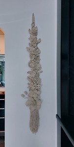 Floral White Macrame Wall Hanging Perfect For Living Room Bedroom And Elegant Home <b>Decor</b> With Multiple Uses From India - Product Image 6