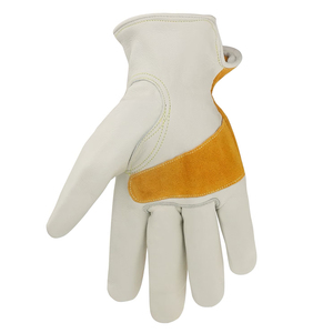 Comfortable Leather Working <b>Gloves</b> With Elastic Cuff Men's XL Insulated Leather Cotton Lining Work <b>Gloves</b> For Adult - Product Image 2