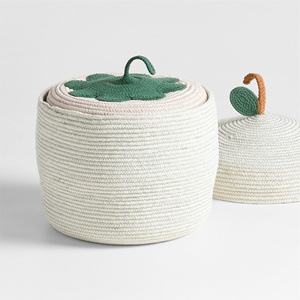Handmade Woven Cotton Apple And Strawberry <b>Gift</b> <b>Box</b> Ramadan <b>Eid</b> Decoration Handmade Fruit Design Basket - Product Image 1