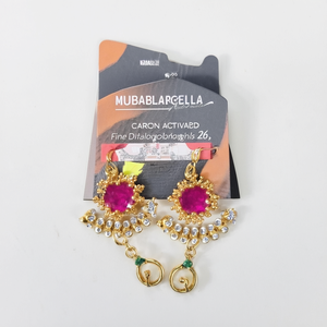 Fine Silver Plated Drop Earrings with Gold Plating-Matte Bridal Bangles 2x6 for Women's Gift - Product Image 2
