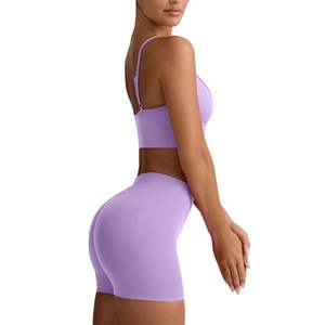 Ensemble de yoga taille haute pour femme : Soutien-gorge de sport sans couture et short rehausseur de fessiers, séchage rapide, pour fitness, gym et entraînement, ensemble 2 pièces - Product Image 3