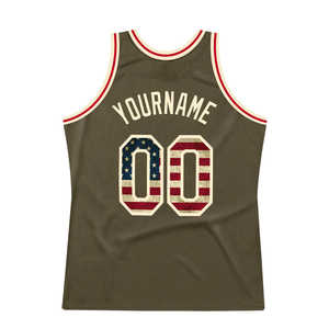 Maillot de basket vintage vert olive personnalisé, imprimé drapeau américain étoiles et rayures, style tactique, séchage rapide, en maille, pour l'entraînement - Product Image 6