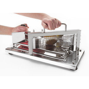 Affettatrice manuale per pomodori in acciaio inox per uso in cucina - Product Image 2