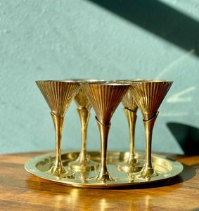 Juego de Copas de Vino de Latón Hechas a Mano, Copas Doradas de Lujo para Bodas, Fiestas, Decoración de Bar, Artículo de Regalo Premium - Product Image 4