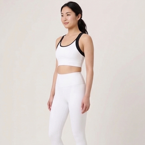 Green Racerback Sports Bra Scoop Neck Medium Support Yoga Fitness Seamless Women's Activewear Racer-back Top Yoga Bra Ladies - Product Image 6