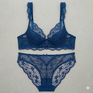 Sexy French Style Lace Bra Set for Small Chest Push Steel Ring Bikini Underwear <b>Adjusted</b> <b>Straps</b> Solid Pattern Factory Wholesale - Product Image 3