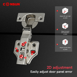 Consun Bisagres de meuble 2D/3D en acier inoxydable, fermeture douce, <span class=keywords><strong>pour</strong></span> armoires de cuisine, 35mm - Product Image 2