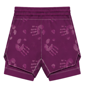 Plum White <b>Swim</b> Set Sleeveless Racerback Tank <b>Top</b> with Matching Shorts Lightweight Quick Dry Training Performance Swimwear - Product Image 6