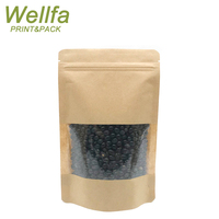 Sachet Doypack Personnalisé en Papier Kraft avec Fermeture Éclair et Fenêtre Transparente, Qualité Alimentaire, pour Thé, Café, Snacks et Aliments Secs