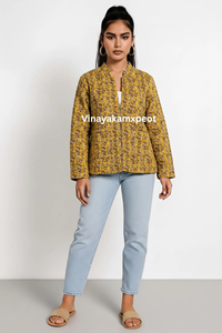 Manteau d'hiver en coton matelassé tricoté style bohème indien, imprimé floqué fait main, veste vintage, prix d'usine, collection 2026 à succès - Product Image 5