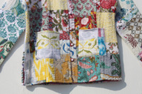 Jaket Pendek Berlapis Ringan Buatan Tangan 100% Katun Motif Bunga Putih yang Indah, Pakaian Wanita Model Baru, Pakaian Pesta