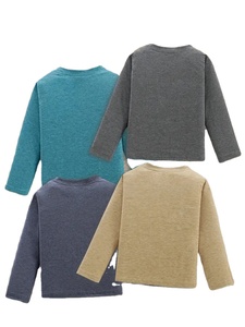 Camisetas de manga larga elásticas suaves, 4 Uds., colores Pastel, azul claro, gris, Beige, verde oscuro, lavables a máquina, camisetas deportivas para todos los días - Product Image 2