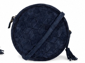 Sac bandoulière Gravs Premium en cuir suédé style bohème vintage pour femme, sac à bandoulière géométrique avec chaîne réglable et pompon, fermeture éclair - Product Image 4