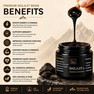 15g de résine de Shilajit himalayenne pure, riche en acide fulvique naturel et en minéraux, incluant une boîte extérieure à marque privée et une cuillère en métal. - Product Image 2