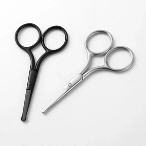 1 <b>Pc</b> Stainless Steel Nose Hair <b>Mini</b> Small Scissors Eyelash Facial Hair Straight Round Tip For Safe Grooming Hair Scissors - Product Image 4