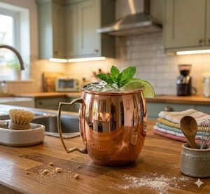 Stylish Copper Moscow Mule <b>Mugs</b> Built For Daily Beverage Serving Ideal For Kitchen Bar And Party Entertainment - Product Image 3