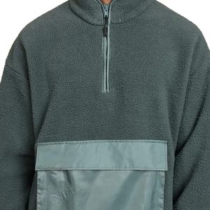 Sweat-shirts d'hiver en polaire sherpa de haute qualité, nouveau style, demi-zip - Service OEM, coupe ample, poids lourd - Product Image 5