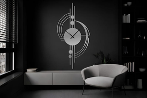 Modern Geometric Metal <b>Wall</b> <b>Clock</b> Abstract Black Round Designer <b>Clock</b> Contemporary Minimalist Home <b>Living</b> <b>Room</b> Office <b>Wall</b> Decor - Product Image 6