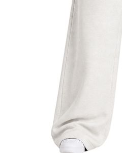 Pantalon de survêtement blanc personnalisé pour femme, coupe large, taille haute, décontracté, style streetwear, en molleton, avec cordon de serrage et poches - Product Image 3