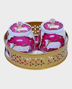 Pot en métal artisanal de qualité supérieure avec plateau, ensemble de pots décoratifs pour la décoration de mariage festive - Product Image 1