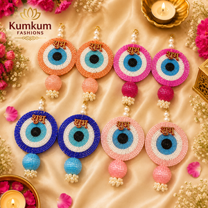 Shubh Labh Colgantes Decorativos Artesanales de Ojo Turco para Navidad, Decoración de Pared, Festivales de Diwali, Regalos de Inauguración de Casa y Recuerdos para Fiestas - Product Image 1