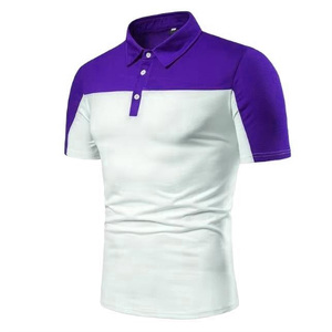 Men's Color Blocked Short Sleeve for Shirt Nonwoven Casual Solid White Red Button Front Breathable - Product Image 3