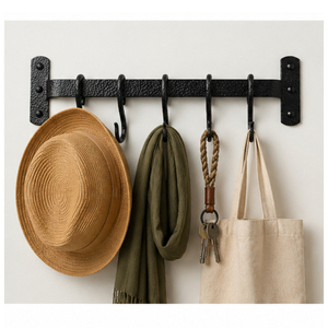 Iron Wall Mounted <b>Kitchen</b> Rail with Sliding S <b>Hooks</b> Farmhouse Pot and Pan Rack for Utensil Storage and Coffee Mugs Organization - Product Image 4