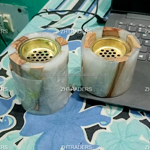 Quemador de incienso de madera epoxi de resina hecha a mano de lujo estilo árabe artístico Mubkhar para el ambiente espiritual del hogar y la decoración del regalo - Product Image 1