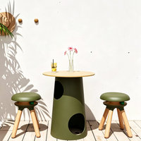 Table d'appoint 2-en-1 pour chat avec niche douillette – Mobilier moderne pour animaux de compagnie en PP durable, utilisable en intérieur et en extérieur