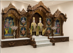 Large Size Swaminarayan Mandir For Community Temples Customized Wooden Altar Mandir for Satsang <b>Halls</b> Pooja Mandirs Manufacturer - Product Image 3