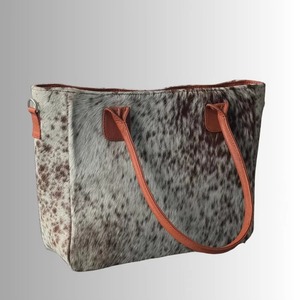Luxury Hair On Hide Leather <b>Tote</b> <b>Bag</b> Genuine Leather Shoulder <b>Bag</b> <b>Vintage</b> Lightweight Portable <b>Bag</b> - Product Image 3