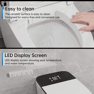 Luxury Tankless Smart <b>Toilet</b> Bidet ADA USB Blackout Flush LED Instant <b>Warm</b> Water Heated <b>Seat</b> Foam Shield <b>Warm</b> Air Dryer <b>Toilet</b> - Product Image 3